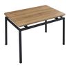 Mesa De Comedor Hemnes Rectangular 4 Personas Acero Mdf 100x60x75 Cm - Efecto Roble Negro [en.casa]