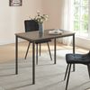 Mesa De Comedor Lindesberg 4 Personas Acero Mdf 100x60x75 Cm - Gris Negro [en.casa]