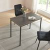 Mesa De Comedor Lindesberg 4 Personas Acero Mdf 100x60x75 Cm - Gris Negro [en.casa]