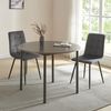 Mesa De Comedor Lindesberg Redonda 4 Personas Acero Mdf Ø 100x75 Cm - Gris Negro [en.casa]