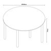 Mesa De Comedor Lindesberg Redonda 4 Personas Acero Mdf Ø 100x75 Cm - Gris Negro [en.casa]