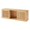 Estantería De Pared Grums Con 2 Puertas Bambú 93x20x33cm - Natural [en.casa]