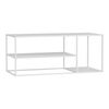 Mesa De Centro Solund Con 2 Estantes Acero 120x50x50cm - Blanco Mate [en.casa]