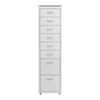 Archivador Móvil Kökar Con 8 Cajones 109x28x41 Cm Acero - Blanco [en.casa]