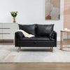 Sofá Sysmä De 2 Plazas Con Almacenaje Cuero Sintético Madera 72x122x65 Cm - Negro Mate [en.casa]