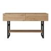 Mesa Consola Lappeenranta Con Estante Y 2 Puertas Metal/aglomerado 139x43x76 Cm - Roble / Negro [en.casa]