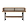 Mesa Consola Lappeenranta Con Estante Y 2 Puertas Metal/aglomerado 139x43x76 Cm - Roble / Negro [en.casa]