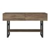 Mesa Consola Lappeenranta Con Estante Y 2 Puertas Metal/aglomerado 139x43x76 Cm - Roble Oscuro / Negro [en.casa]