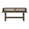 Mesa Consola Lappeenranta Con Estante Y 2 Puertas Metal/aglomerado 139x43x76 Cm - Roble Oscuro / Negro [en.casa]