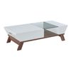 Mesa De Centro Ljusdal Con Compartimentos Aglomerado/cristal 120x55x33cm - Blanco/nogal [en.casa]