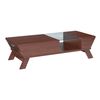 Mesa De Centro Ljusdal Con Compartimentos Aglomerado/cristal 120x55x33cm - Nogal [en.casa]