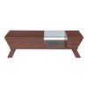 Mesa De Centro Ljusdal Con Compartimentos Aglomerado/cristal 120x55x33cm - Nogal [en.casa]