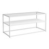 Mesa De Centro Solund Con 1 Estante Acero/cristal 102x43x46cm - Blanco Mate [en.casa]