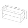 Mesa De Centro Solund Con 1 Estante Acero/cristal 102x43x46cm - Blanco Mate [en.casa]