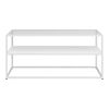 Mesa De Centro Solund Con 1 Estante Acero/cristal 102x43x46cm - Blanco Mate [en.casa]