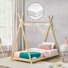 Cama Infantil Tipi Vimpeli + Colchón + Somier Máx. 200 Kg Bambú 70 X 140 Cm - Natural [en.casa] Y [neu.haus]