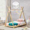 Cama Infantil Tipi Vimpeli + 1 Colchón Máx. 200 Kg Bambú 80 X 160 Cm - Natural [en.casa] Y [neu.haus]