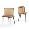 Set De 2 Sillas De Comedor Flen Polipiel Ratán 75x52x49cm - Marrón/negro [en.casa]