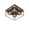 Lámpara De Techo Widnes 4x G9 28w Metal/cristal 15x28x28cm- Negro/dorado [lux.pro]
