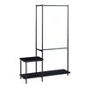 Perchero Burro Bø Con 2 Estantes 2 Barras Acero 150x100x34cm - Negro [en.casa]