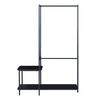 Perchero Burro Bø Con 2 Estantes 2 Barras Acero 150x100x34cm - Negro [en.casa]