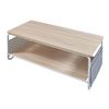 Mesa De Centro Dyrøy Con Estante Y Bolsa Acero 100x50x43cm - Blanco/roble [en.casa]