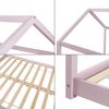 Cama Para Niños Cerro En Forma De Casa Pino 140x200cm - Rosa [en.casa]