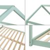 Cama Para Niños Cerro En Forma De Casa Pino 140x200cm - Verde Menta [en.casa]