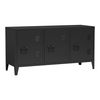 Mesa De Tele Kotka Con 3 Puertas Acero 113x40x58 Cm - Negro [en.casa]