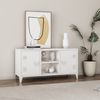 Mesa De Tele Kotka Con 2 Puertas Acero 113x40x58 Cm - Blanco [en.casa]