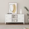 Mesa De Tele Kotka Con 2 Puertas Acero 113x40x58 Cm - Blanco [en.casa]