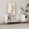 Mesa De Tele Kotka Con 2 Puertas Acero 113x40x58 Cm - Blanco [en.casa]