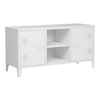 Mesa De Tele Kotka Con 2 Puertas Acero 113x40x58 Cm - Blanco [en.casa]