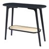 Mesa Consola Taivalkoski 100x35x80cm - Negro/ratán [en.casa]