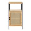 Mueble De Baño Auxiliar Tervola Mdf Bambú 80x40x35cm - Negro/natural [en.casa]