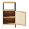 Mueble De Baño Auxiliar Tervola Mdf Bambú 80x40x35cm - Negro/natural [en.casa]