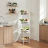 Carrito De Cocina Sørreisa Plegable Con 4 Cestas Redondas Acero 123xø38cm - Blanco [en.casa]