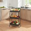 Carrito De Cocina Vörå Plegable 3 Niveles Acero 88x45x30cm - Negro [en.casa]