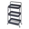 Carrito De Cocina Vörå Plegable 3 Niveles Acero 88x45x30cm - Negro [en.casa]