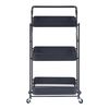 Carrito De Cocina Vörå Plegable 3 Niveles Acero 88x45x30cm - Negro [en.casa]