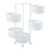 Carrito De Cocina Steigen Con 5 Cestas Redondas Acero 90xø33cm - Blanco [en.casa]