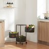 Carrito De Cocina Steigen Con 3 Cestas Redondas Acero 60xø33cm - Negro [en.casa]