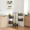 Carrito De Cocina Steigen Con 5 Cestas Redondas Acero 90xø33cm - Negro [en.casa]