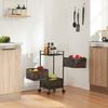 Carrito De Cocina Sunndal Con 3 Cestas Acero  65x27x27cm - Negro [en.casa]