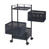 Carrito De Cocina Sunndal Con 3 Cestas Acero  65x27x27cm - Negro [en.casa]