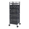 Carrito De Cocina Sunndal Con 4 Cestas Acero 80x27x27cm - Negro [en.casa]