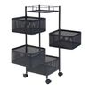 Carrito De Cocina Sunndal Con 4 Cestas Acero 80x27x27cm - Negro [en.casa]