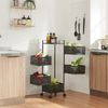 Carrito De Cocina Sunndal Con 5 Cestas Acero  95x27x27cm - Negro [en.casa]