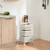 Carrito De Cocina Sunndal Con 3 Cestas Acero  65x27x27cm - Blanco [en.casa]