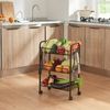 Carrito De Cocina Tromsø Con 3 Cestas Acero 63x44x26cm - Negro [en.casa]